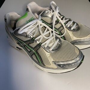 Women’s ASICS White and Green Running Shoes